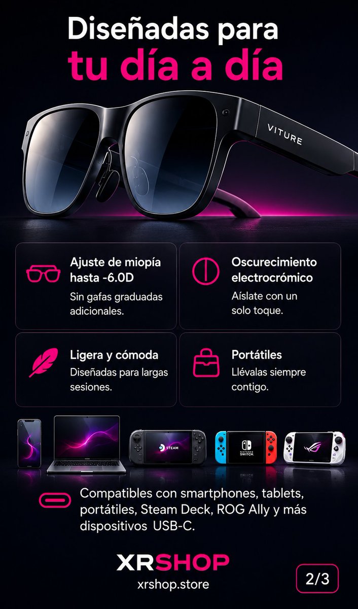 xr_shop's tweet photo. Ya disponibles en XRShop.
Descubre las nuevas VITURE Luma.
Vídeo inicial: @Tecnorama

#VITURELuma #SmartGlasses #XR #ExtendedReality #Gaming #SteamDeck #ROGAlly #WearableTech #TechTok #XRShop https://t.co/tsOEmRKAI2
