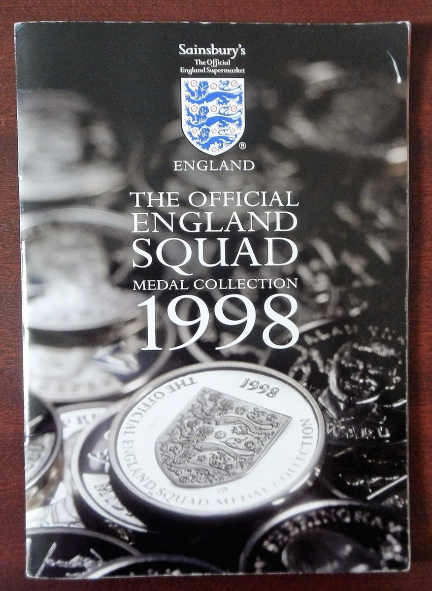thesefootytimes's tweet photo. When Sainsbury’s released the England medal collection ahead of France ‘98. 

Who had one? https://t.co/5euo6zylzE