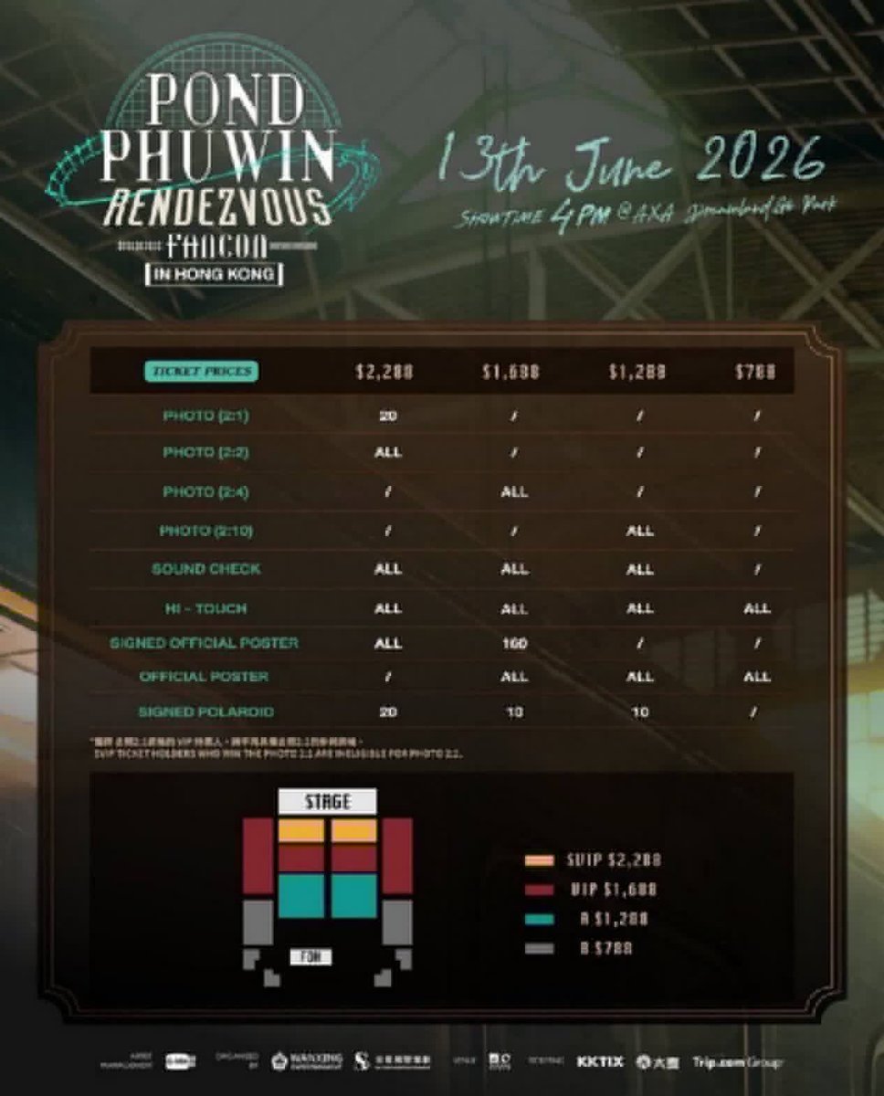 033cod's tweet photo. #WTS 
PONDPHUWIN< RENDEZVOUS> FANCON IN HONG KONG 
13 June 2026

✅2x SVIP 
✅2x ZONE A
DM me now to buy 
#PondPhuwin
#PondPhuwinRendezvousInHongKong https://t.co/l6Yc4FPih2