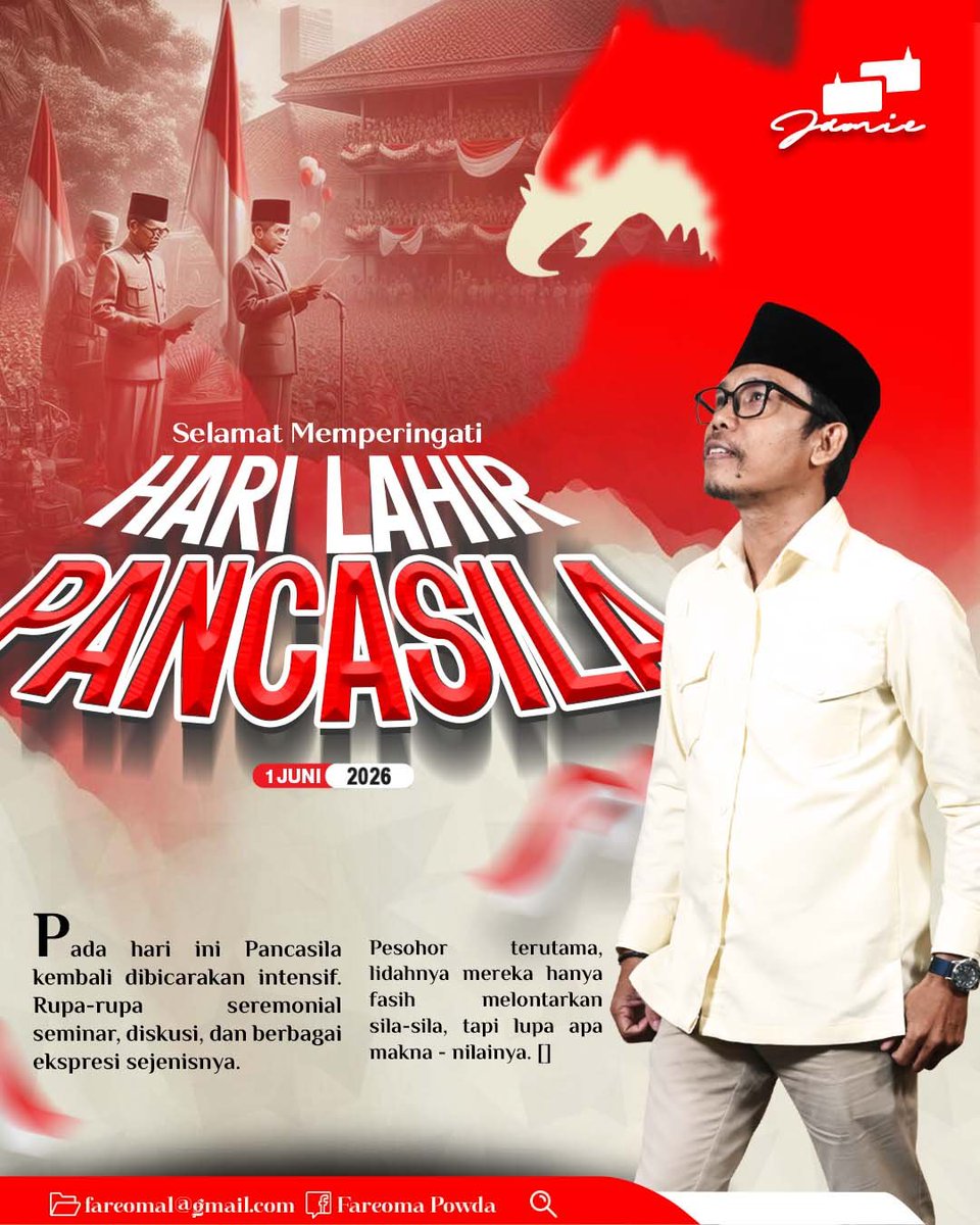 Jamie_Jassin's tweet photo. Kali ini aku agak serius memilih kata-kata yang mengekspresikan suasana hati dan isi kepala. Mbacalah! baca resapi nilai (velue) agar ideologi bangsa di buat bukan alakadar kalender sejarah. https://t.co/jR5KbBRI6N