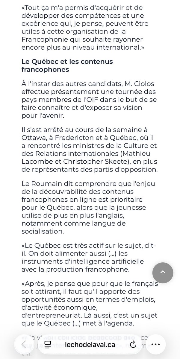 CiolosDacian's tweet photo. Visite au #Québec, l’occasion aussi de rappeler que la #Francophonie est un espace de valeurs et de création. Le réalisateur roumain @CristianMungiu, Palme d’or à #Cannes, incarne cette créativité francophone qui rayonne au monde. 
Merci @LEchodeLaval.
https://t.co/TT3YBIkhHo https://t.co/zYhOqHPRHL