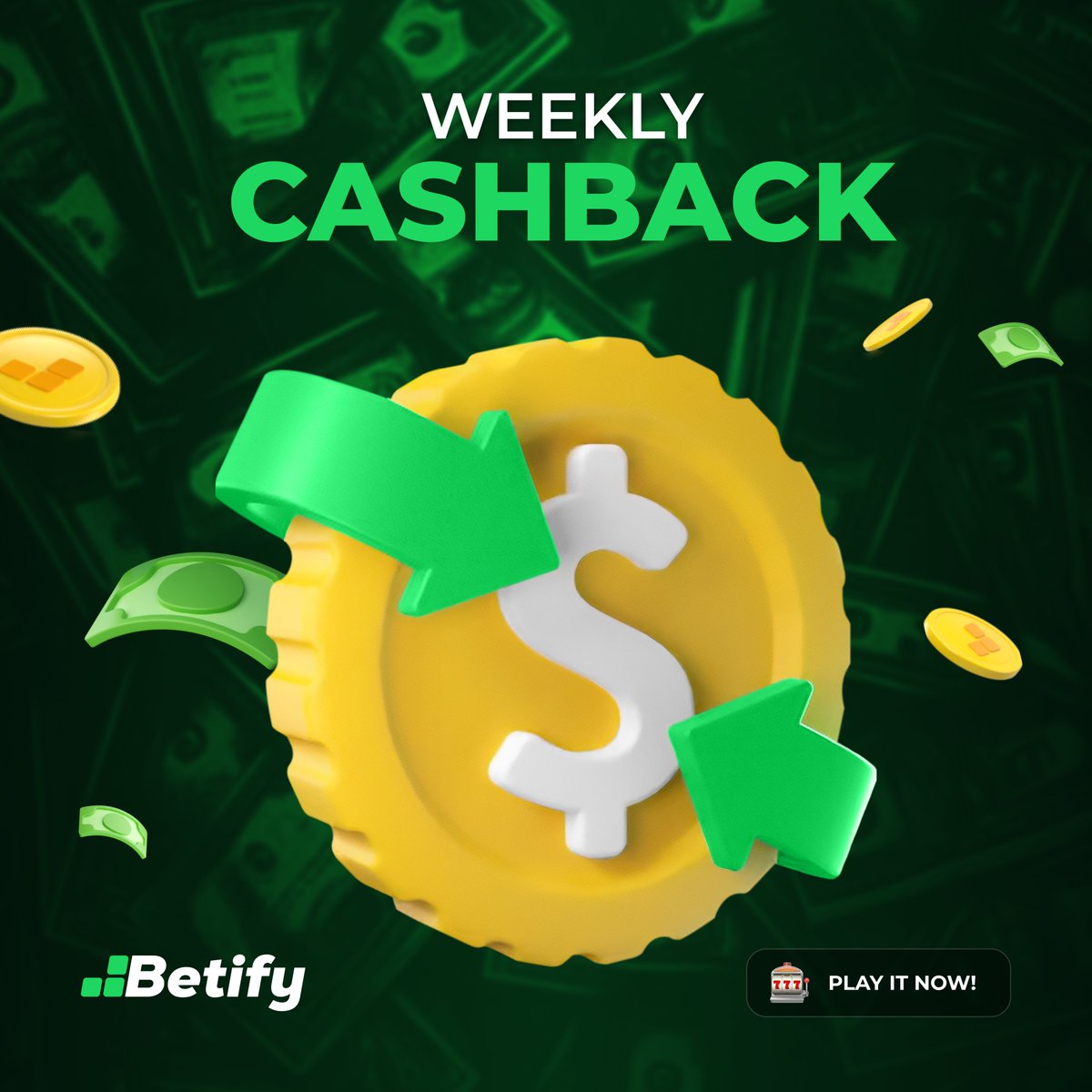 Betify's tweet photo. Betify Weekly Cashback 💸

Active players, it’s time to enjoy your rewards🤑
Every week, we’re giving back with cashback for your activity💰

♻️ RT &amp; tell us how you’re using your cashback for a chance to win a 🎁

Betify🆔 needed 🔥

👉 https://t.co/FRyIxawxGk https://t.co/08Bo04dtz2