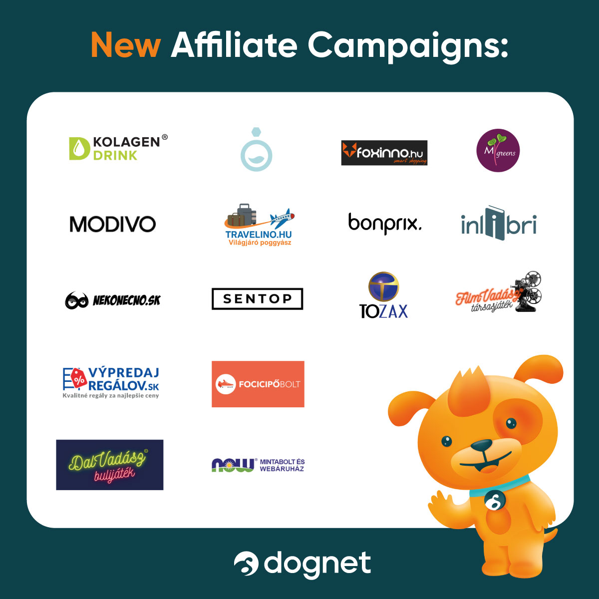 DognetNetwork's tweet photo. 🚀 New month, new campaigns. Find your favorite one:

🇭🇷 🇭🇺 🇸🇰 🇨🇿 

All campaigns: https://t.co/dPjSPFtu5G

#dognet #affiliate #ecommerce https://t.co/OKCC1I34GN
