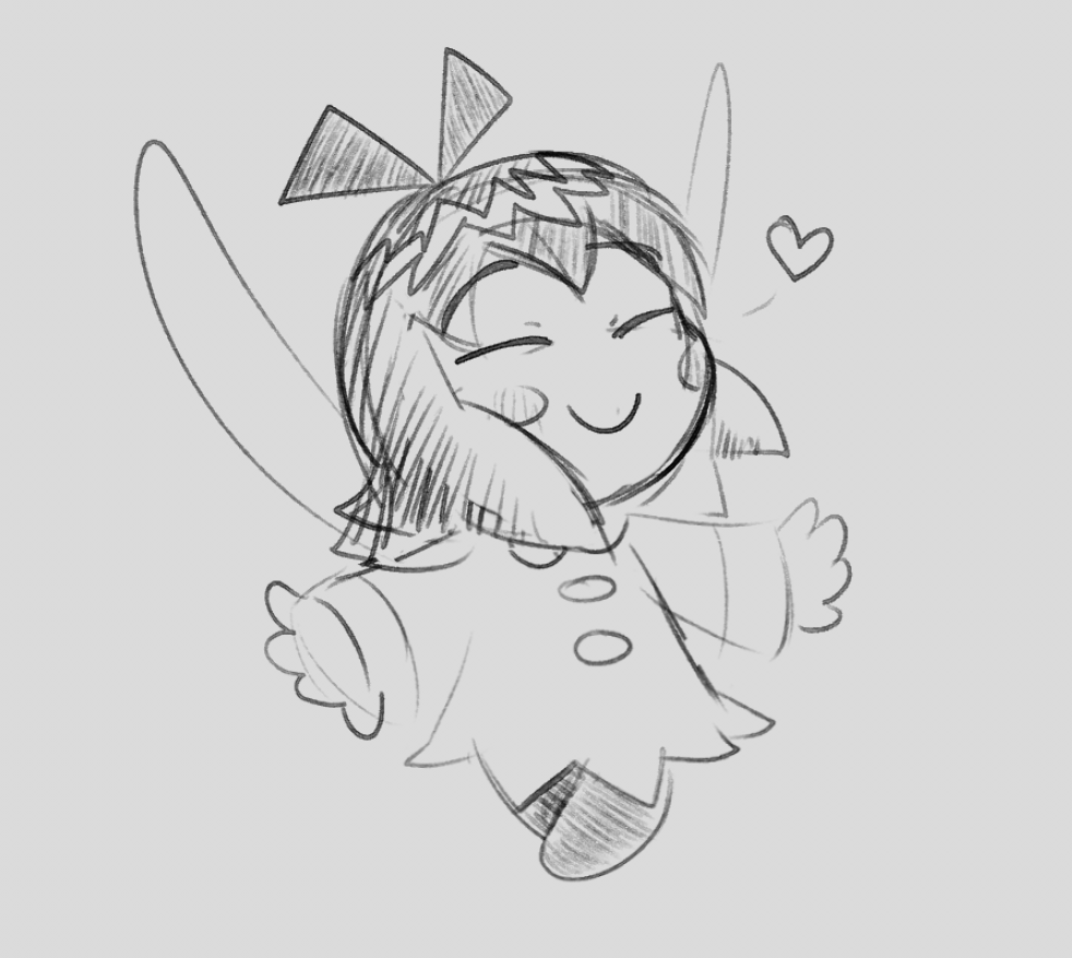 1bridgeyboo's tweet photo. (Sketch) Ribbon after kissing Kirby https://t.co/ASBndjThMV