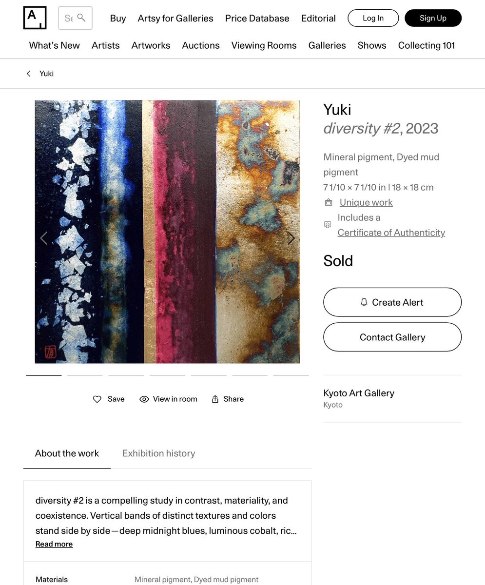 yuki02652113623's tweet photo. diversity #2
Casie さんにお預けしていた作品
Artsyのサイトより、メキシコ、カンペチェの方にご購入いただいたそうです
作品が海を渡ってお迎えいただけると思うと感慨深いです…😊
Thank you so much!!

https://t.co/l5ug5JqAM0

@artsy 
#kyotoartgallery #nihonga #casie https://t.co/YA24aPdGA4