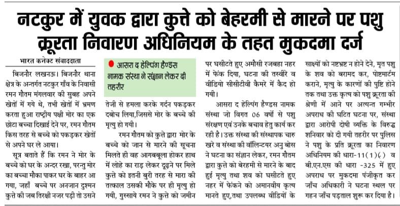 charukhare99's tweet photo. Thank you @Uppolice @lkopolice for taking immediate action on Bijnor, Lucknow dog cruelty case 

पशु क्रूरता अपराध है, यह किसी भी तरह से स्वीकृत नहीं किया जाना चाहिए, इस तरह के परिणामों से समाज में सुधार की गुंजाइश संभव है, @AdminLKO सर, ऐसे मामलों को गंभीरता से लिया जाए @myogiadityanath