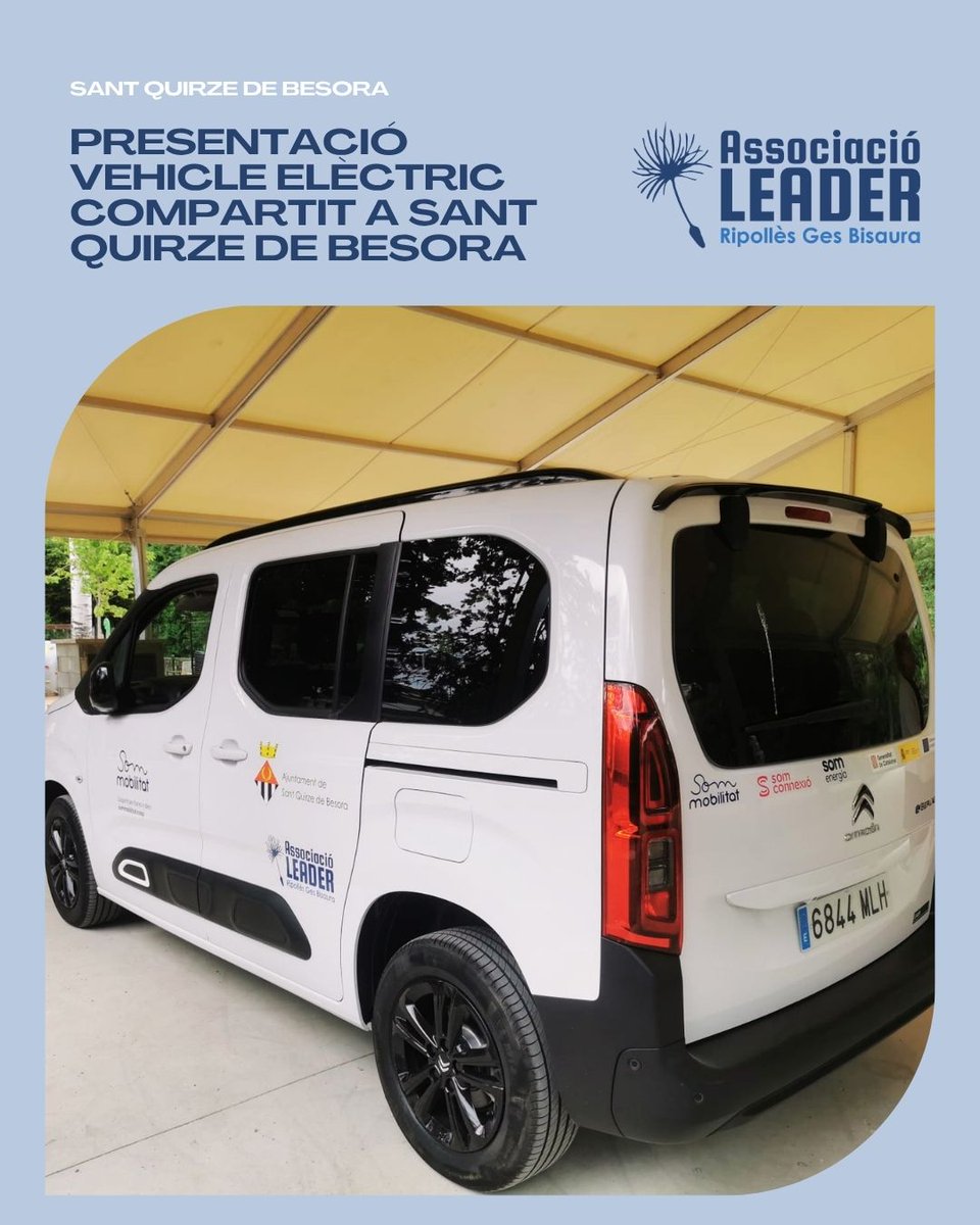 LeaderRGB's tweet photo. 🚐⚡ Sant Quirze de Besora ja disposa d'un vehicle elèctric compartit!

Aquest dissabte es va presentar oficialment 📸 la nova furgoneta elèctrica compartida, una iniciativa que promou una mobilitat més sostenible, eficient i accessible per a tothom 😀 https://t.co/Qq5Md8vu4o