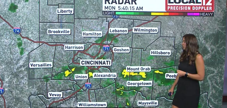 TeraBlake's tweet photo. 💦Despite our near perfect weekend, we have RAIN chances back today. BUT it will be light if anything with WARM SUNSHINE returning tomorrow!  @Local12 https://t.co/PZ3vNKfTDQ