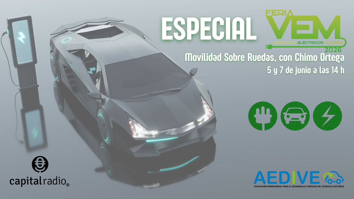 capitalradiob's tweet photo. 🔴ESPECIAL @Feria_VEM | El equipo de Movilidad sobre Ruedas con @chimortega a los micros, se desplaza a esta feria en colaboración con @AEDIVE, en un programa especial que podrás escuchar este viernes y domingo a las 14h. en https://t.co/OjWvBUGqZF https://t.co/OkwBTogWyl