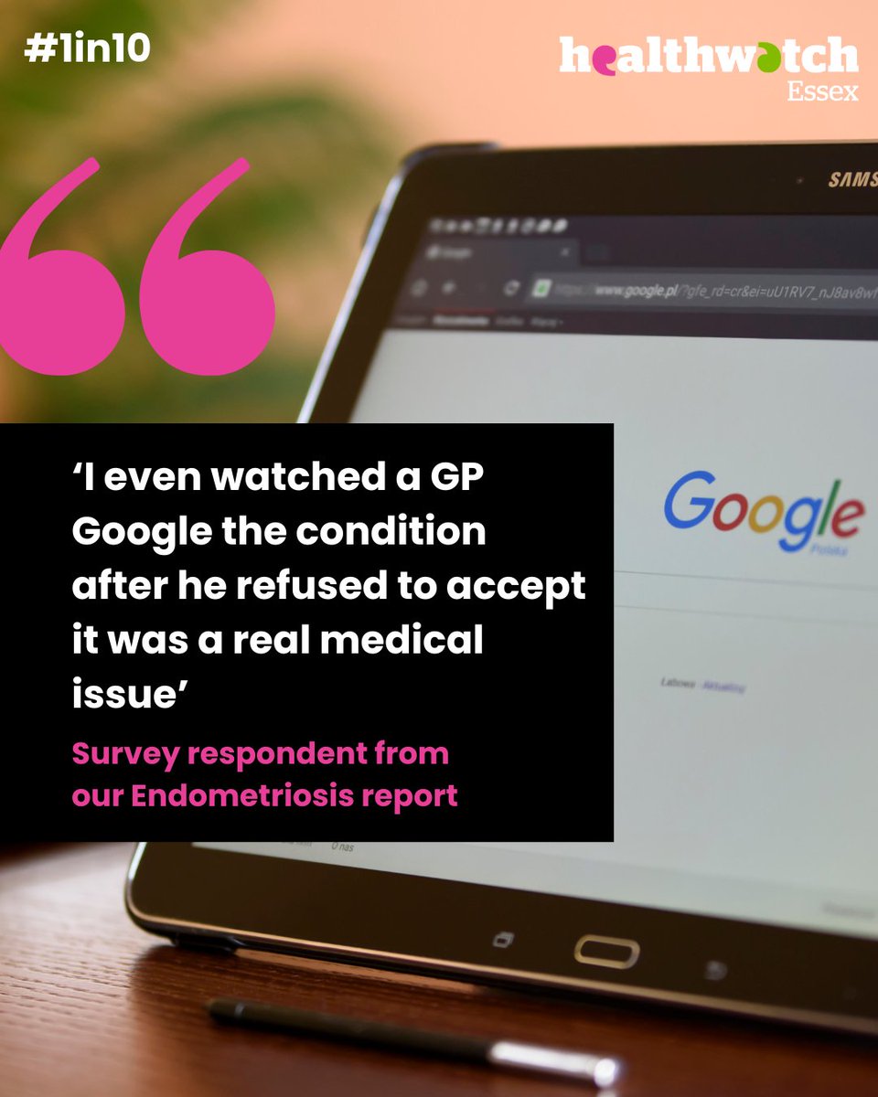 HWEssex's tweet photo. Did you know 1 in 10 women and those assigned female of birth of reproductive age in the UK suffer from endometriosis?
We recently launched our report exploring women's experiences of endometriosis.
Read the full report on our website here - https://t.co/8FqJ3BVBnS
#1in10 https://t.co/i6juW3WrRT