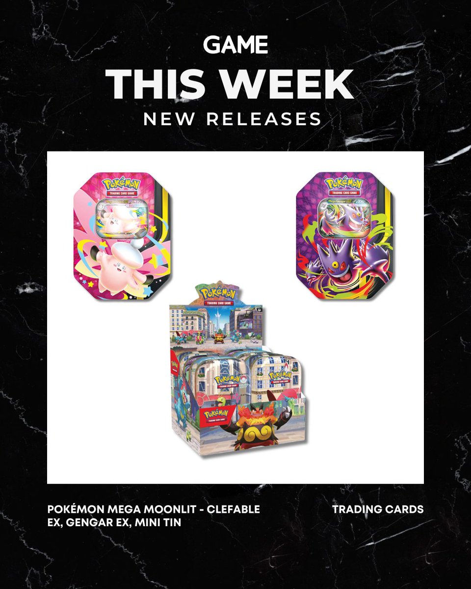 GAMEdigital's tweet photo. 🔥 This week's new releases are here! 🔥

🧱 LEGO fans, you're in for a treat with brand-new sets arriving across LEGO Botanicals, City Vehicles, Fortnite, Harry Potter, Minecraft, Speed Champions, and more!

🎴 Trading card collectors can get their hands on Yu-Gi-Oh! Battle of Legends: Glorious Gallery, landing this week.

⚡ Plus, Pokémon Mega Moonlit arrives in selected stores only (please note: not available at our Oxford Street store).

🎮 And for RPG fans, FINAL FANTASY VII REBIRTH makes its way to Nintendo Switch 2, bringing one of gaming's most epic adventures to a whole new audience.

Which release are you picking up this week? 👇