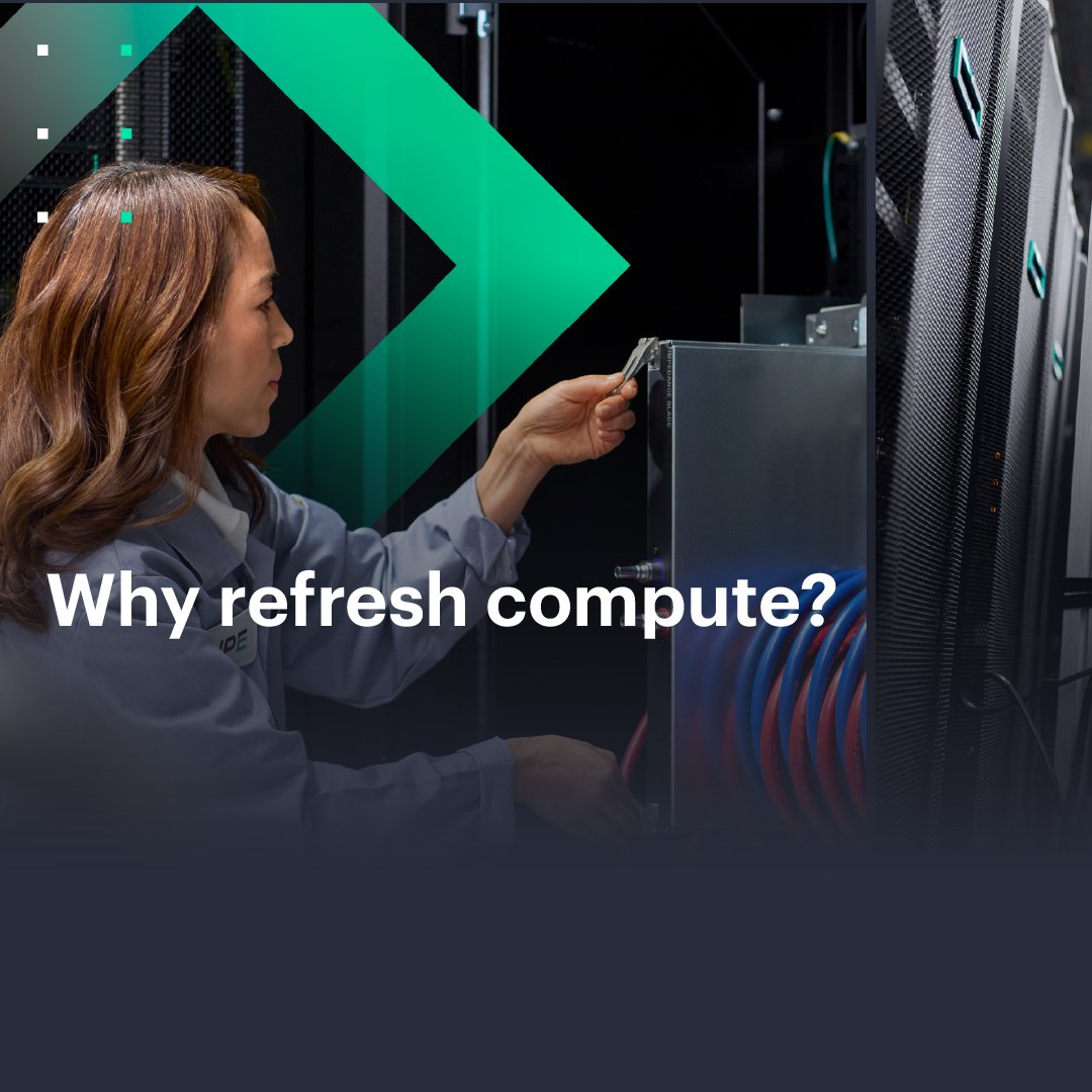HPE_Compute's tweet photo. AI is moving fast, and older infrastructure is starting to miss the mark. See how a compute refresh can help cut the clutter, boost efficiency, and get your strategy back up to speed. https://t.co/FEKu978cvn https://t.co/aOcpz9Mg4X
