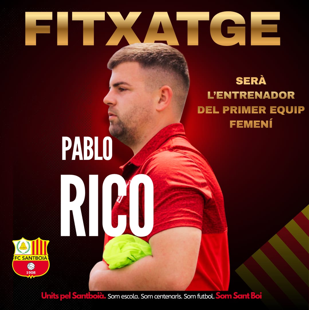 FClubSantboia's tweet photo. 🔥 PABLO RICO, NOU ENTRENADOR DEL PRIMER EQUIP FEMENÍ!

L'entrenador arriba de la UD Gornal acompanyat del seu cos tècnic, Jose Miguel i Kevin Navarro, en una nova etapa del Primer Equip Femení del FC Santboià!

Sort i encerts!

#unitspelsantboia #adnsantboia https://t.co/mVCk3pTkO1