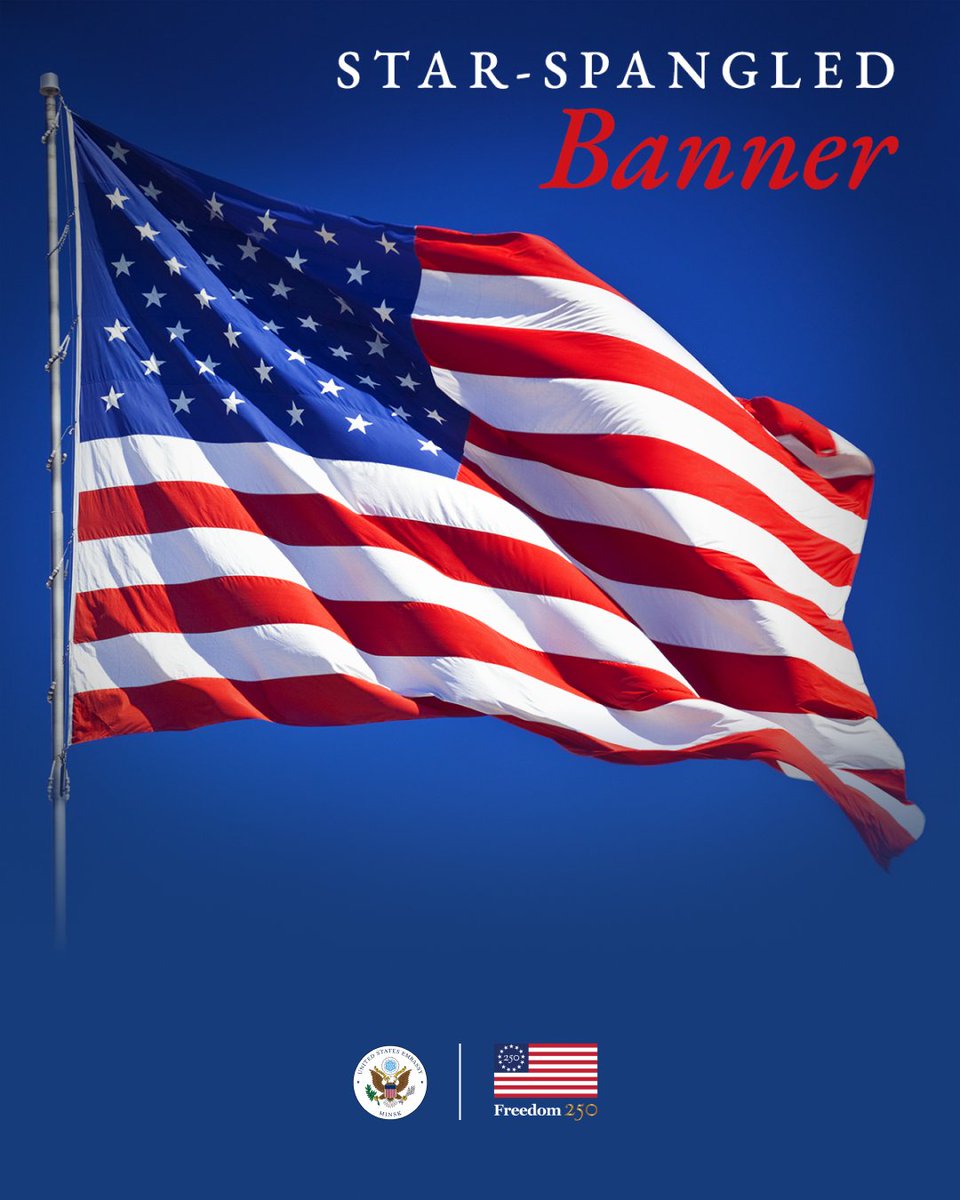 USEmbBy's tweet photo. Happy Flag Day! The American flag has evolved 27 times over 250 years, with each star representing a state joining our union. We celebrate this symbol of unity, freedom, and growth.
https://t.co/irz5jemOFc
#Freedom250 https://t.co/mhcWUVXSs2