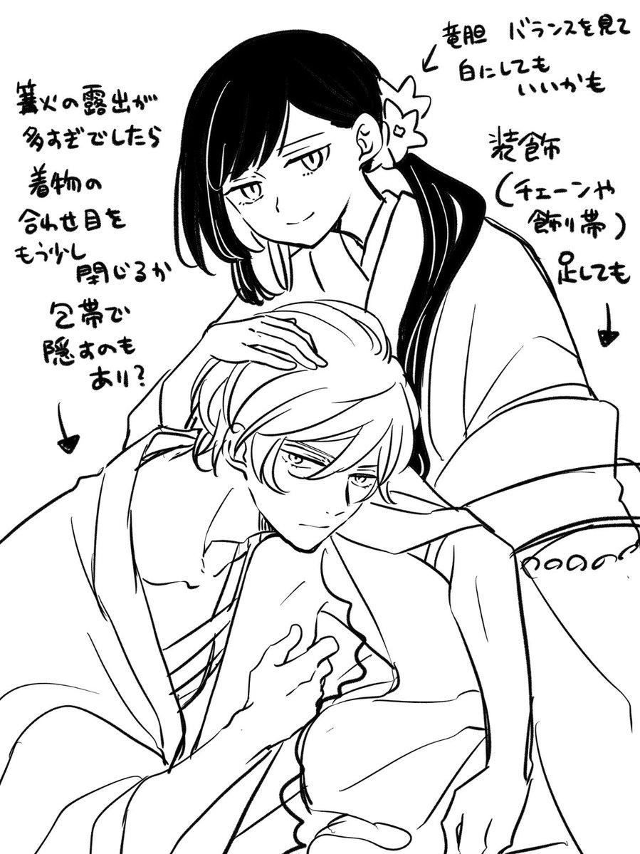 asadanikki's tweet photo. BE LOVE表紙イラストのラフです。
篝火の露出を心配している……（大丈夫と言っていただいたので出しました） https://t.co/eUK8PDUxjD