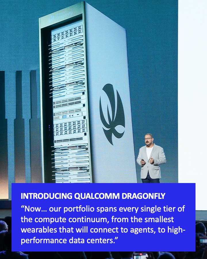 Qualcomm's tweet photo. The next phase of AI is agentic, and delivering next-level intelligence demands an architectural powerhouse. Qualcomm President &amp; CEO @cristianoamon took the stage at #COMPUTEX2026 to share how we’re ushering in the year of agentic AI.