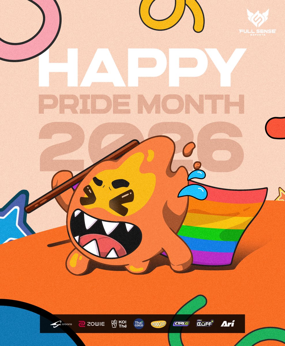 fullsense_gg's tweet photo. Happy Pride Month 2026! 🏳️‍🌈✨
No matter who you are, you have a place in our community.
FULL SENSE proudly celebrates diversity, inclusion, and the freedom to be yourself. 🧡
.
#FULLSENSE #FSFLYHIGH
#CROCIRIS #ZOWIE #KOITheThailand #ไทยโคโค่ #moochiepetfood #CtrlG #CtrlGBuFF #Ari https://t.co/rsKM9eUSAD