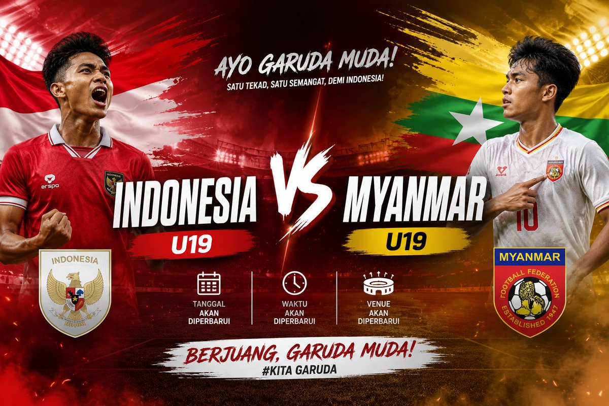 cleomargentha's tweet photo. Dukung Timnas Indonesia U19 Raih Kemenangan Melawan Myanmar U19! 🇮🇩🔥”

“Atas Nama Merah Putih, Saatnya Tunjukkan Semangat Juang Garuda Muda! ⚽”

“1 Tekad, 1 Semangat, 1 Tujuan — Menang Untuk Indonesia! 🇮🇩
https://t.co/LEa3RWsBqQ 
https://t.co/fb8UPoik2C 
https://t.co/HlM68ddFgj https://t.co/Liriajo94r