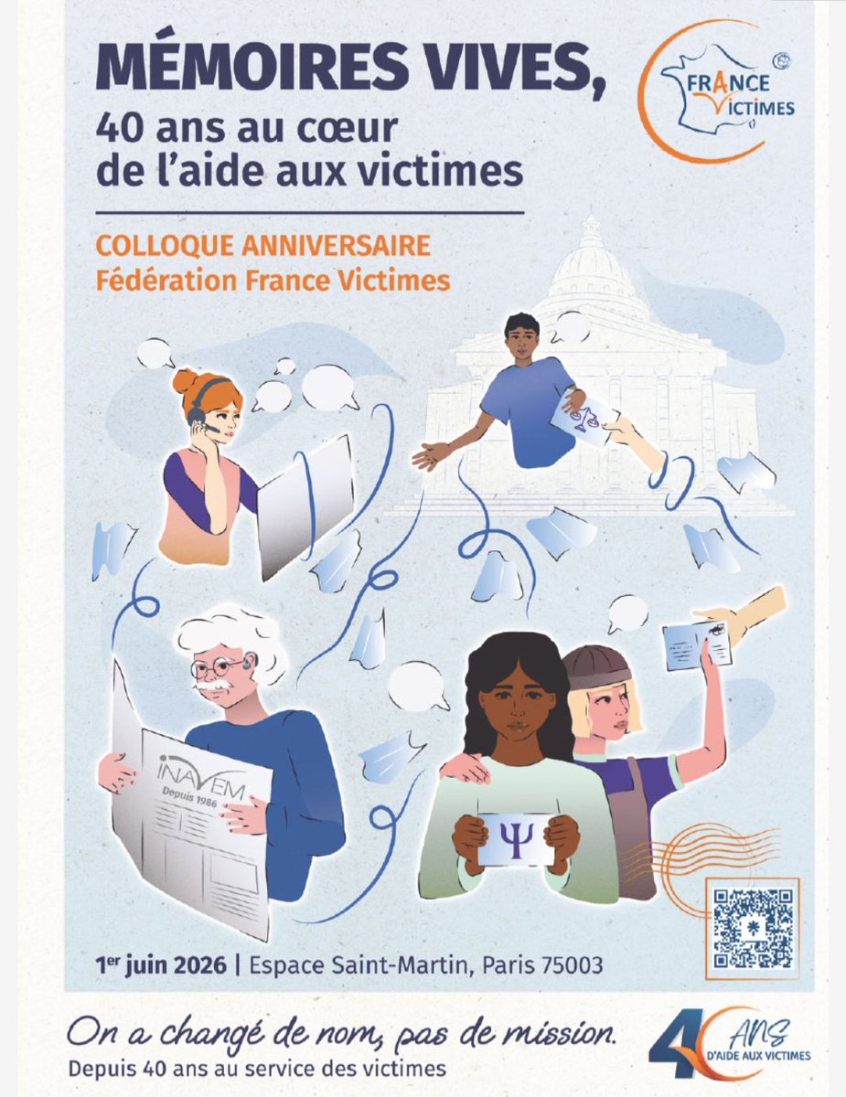 afvt_org's tweet photo. Présents au colloque anniversaire des 40 ans de France Victimes, institution incontournable au service des victimes. https://t.co/aeCx5b1YDD