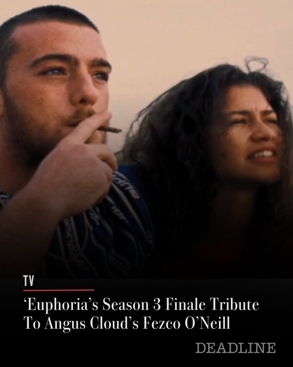 DEADLINE's tweet photo. SPOILER ALERT: This post contains details on the Euphoria Season 3, Episode 8 finale on HBO.

Angus Cloud’s Fezco O’Neill was a big part of #Euphoria during its first two seasons as one of Rue’s (Zendaya) closest friends.

The actor died in 2023 from “acute intoxication” at the age of 25 in Oakland, California. Sam Levinson paid tribute to the actor at the beginning of Season 3, and the finale also had a nod to Fez

Full story here: https://t.co/Y2XB3lLmVP

(Photo: HBO)