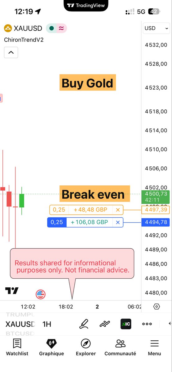 babill20's tweet photo. ⚡ ChironTrendV2 — 02/06/26
🥇 Gold — Buy 4494 → +48£ 🔒 | +106£ @ B.E 👀
🛢️ WTI — Sell 93,08 → +204£ 🔒 | +55£ @ B.E 👀
2 actifs. 2 positions. Zéro risque.
الذهب والنفط في نفس الوقت 😤🔥
Not financial advice.
🔔 Follow for the next signals
#ChironTrendV2 #Trading #Gold #WTI https://t.co/GTdHtsE39m