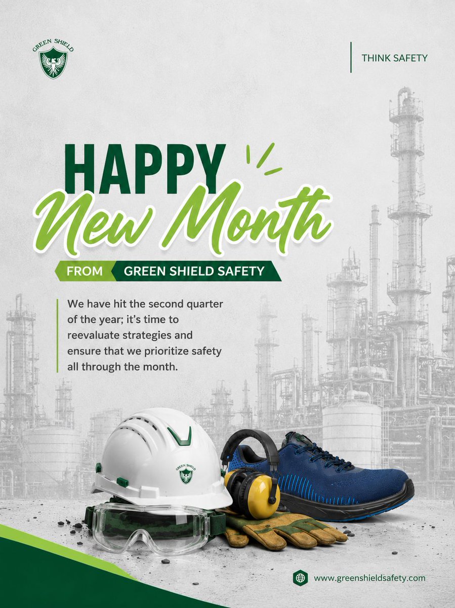GreenShield12's tweet photo. @greenshieldsafety 
Welcome to June!

We have reached the second quarter of the Year, it's time to reevaluate our strategies while prioritizing safety in all we do at work, home, or at play.

Happy New Month! 

#Newmonthvibes #WelcometoJune #safetyfirst #workplacesafety #Greenshieldsafety #Thinksafety