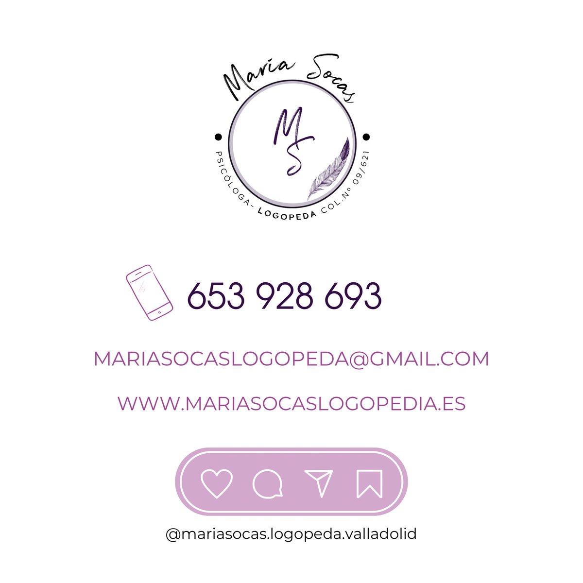 MSocasLogopedia's tweet photo. 📩 Si deseas más información o reservar una valoración, estaremos encantados de ayudarte.

📞 653 928 693
📨 mariasocaslogopeda@gmail.com
👩🏽‍💻 https://t.co/q6kTV6qCOA

#Logopedia #Logopeda #LogopedaValladolid #Valladolid https://t.co/GtdKdlISST