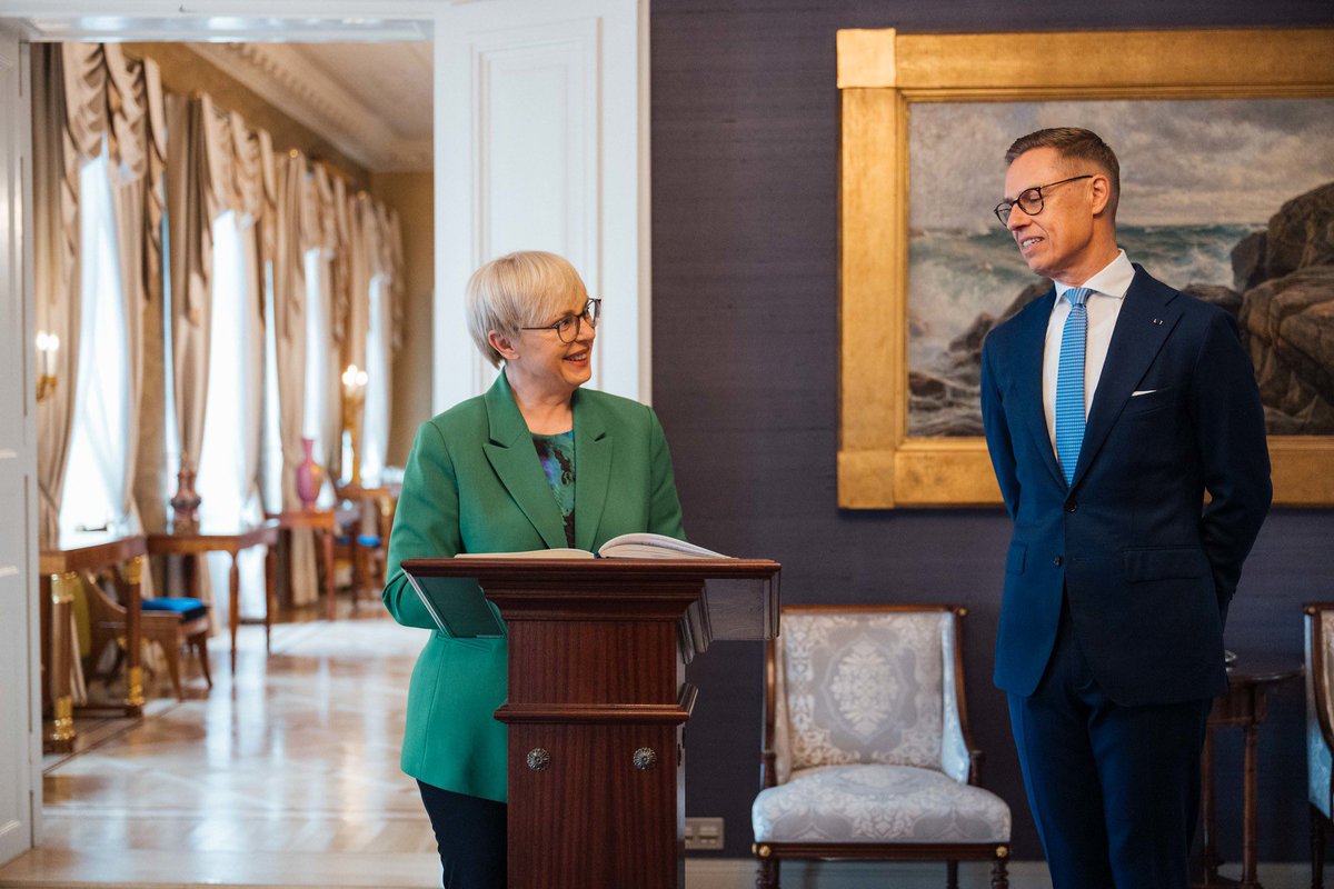 nmusar's tweet photo. 🇸🇮🤝🇫🇮 In Helsinki, I met with President of Finland @alexstubb. We discussed security, the future of the EU, enlargement, and strengthening cooperation between Slovenia and Finland. https://t.co/LxaIuShzRY
