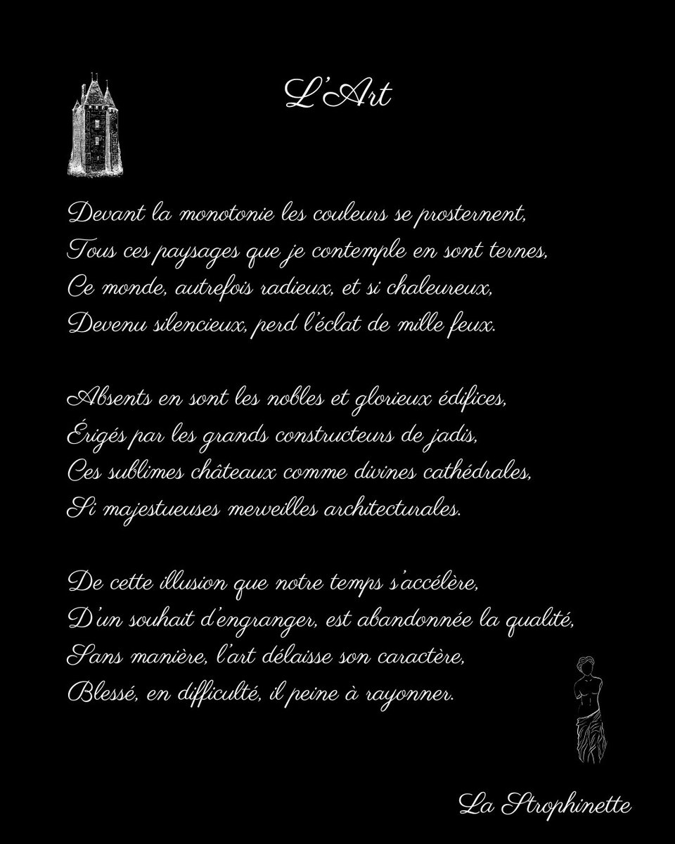 lastrophinette's tweet photo. #poésie #écriture #poème #texte #poésiefrançaise #poésiedujour #france #quebec #belgique #suisse #solitude #poésiex #inspiration #plumecréative #art #nostalgie #jadis #architecture #artiste #passé #présent #édifices #rayonner #tristesse #sentiments #âmepoétique #lastrophinette https://t.co/xypr1eSSKN
