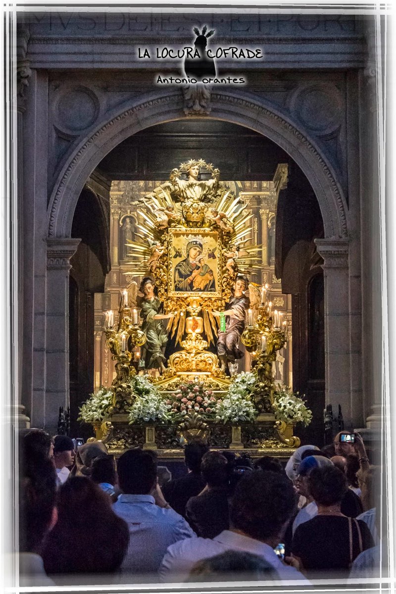 _LUDOVICO's tweet photo. de procesión del propio icono: las grafías griegas imitan los ángeles que coronan a N.S. del Perpetuo Socorro (y lo hacen con la propia imagen del fondo), el título principal ocupa el espacio del propio icono y, por último, las fechas forman la parihuela de la misma. https://t.co/5NuXeFmUit