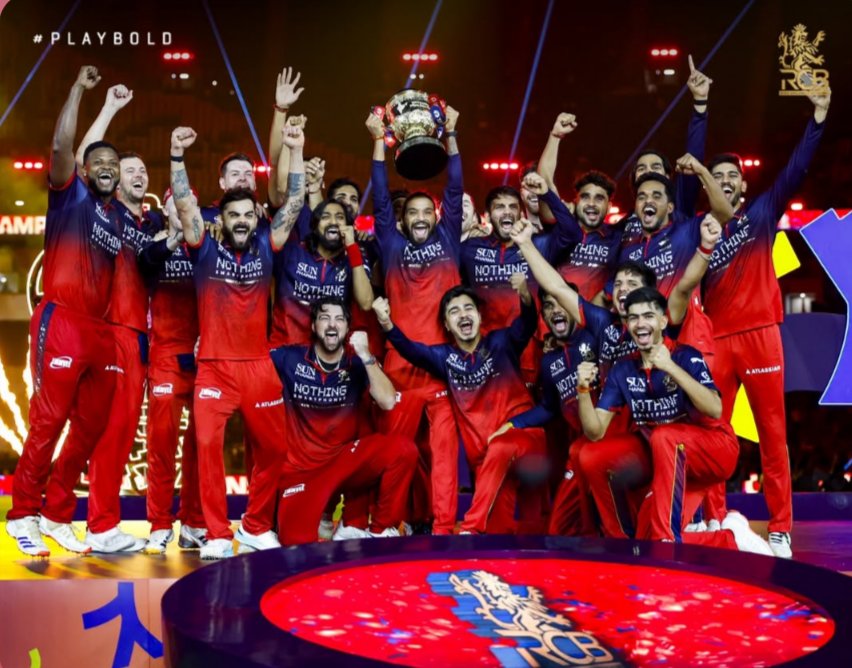 RevankarPranjal's tweet photo. Throwback to yesterday's #IPLFinal Triumph. The 1st time🏆 was indeed a burden off your chest, the 2nd 🏆time was like ours to lose. Time is your ally,  and if nothing else, JUST WAIT!!!
#RCBvsGT #ViratKohli #RajatPatidar https://t.co/HUhOIBUJg1