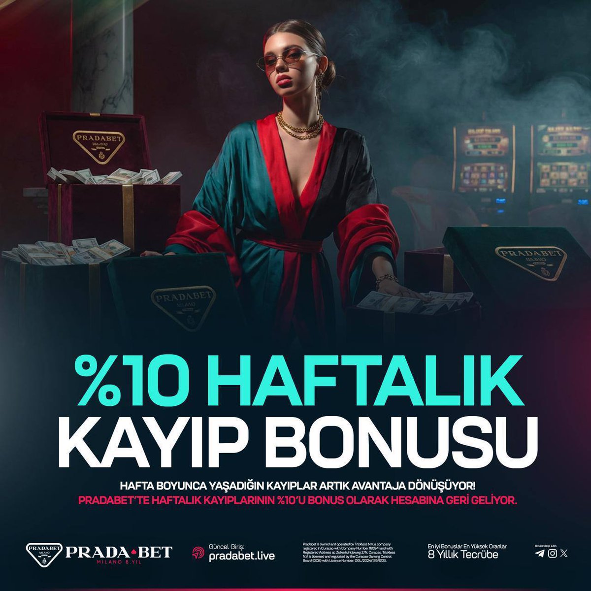 pradaexclusive1's tweet photo. 🍀 Kaybederken Bile Kazanmanın Lüksü 

🪙 Şans bazen mola verir, ama PradaBet asla! Hafta boyunca yaşadığın kayıpları dert etme; %10 Haftalık Kayıp Bonusu ile masaya çok daha güçlü dönmen için yanındayız.

🎁 Prestijli bir oyun deneyimi ve kesintisiz heyecan için doğru yerdesin. https://t.co/p5T5GIHUwu