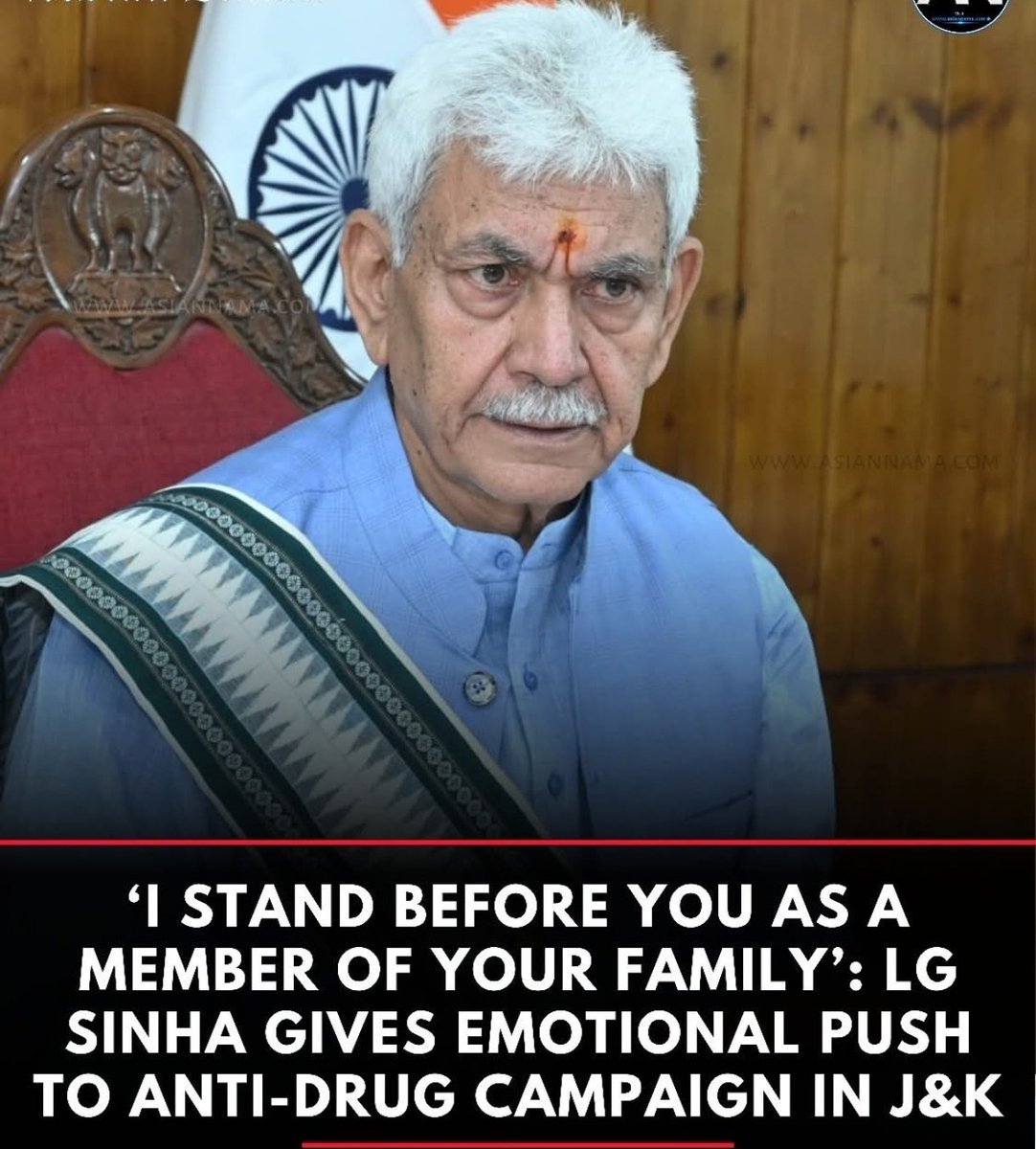 DailyWattan's tweet photo. “Stand before you as a member of your family” — LG Shri Manoj Sinha’s emotional appeal has strengthened the fight against drugs in J&amp;K. With 923 FIRs and 1,000+ peddlers arrested in 50 days, the mission for a #NashaMuktJK is gaining momentum. United we shall win. https://t.co/n42jbFKL1l