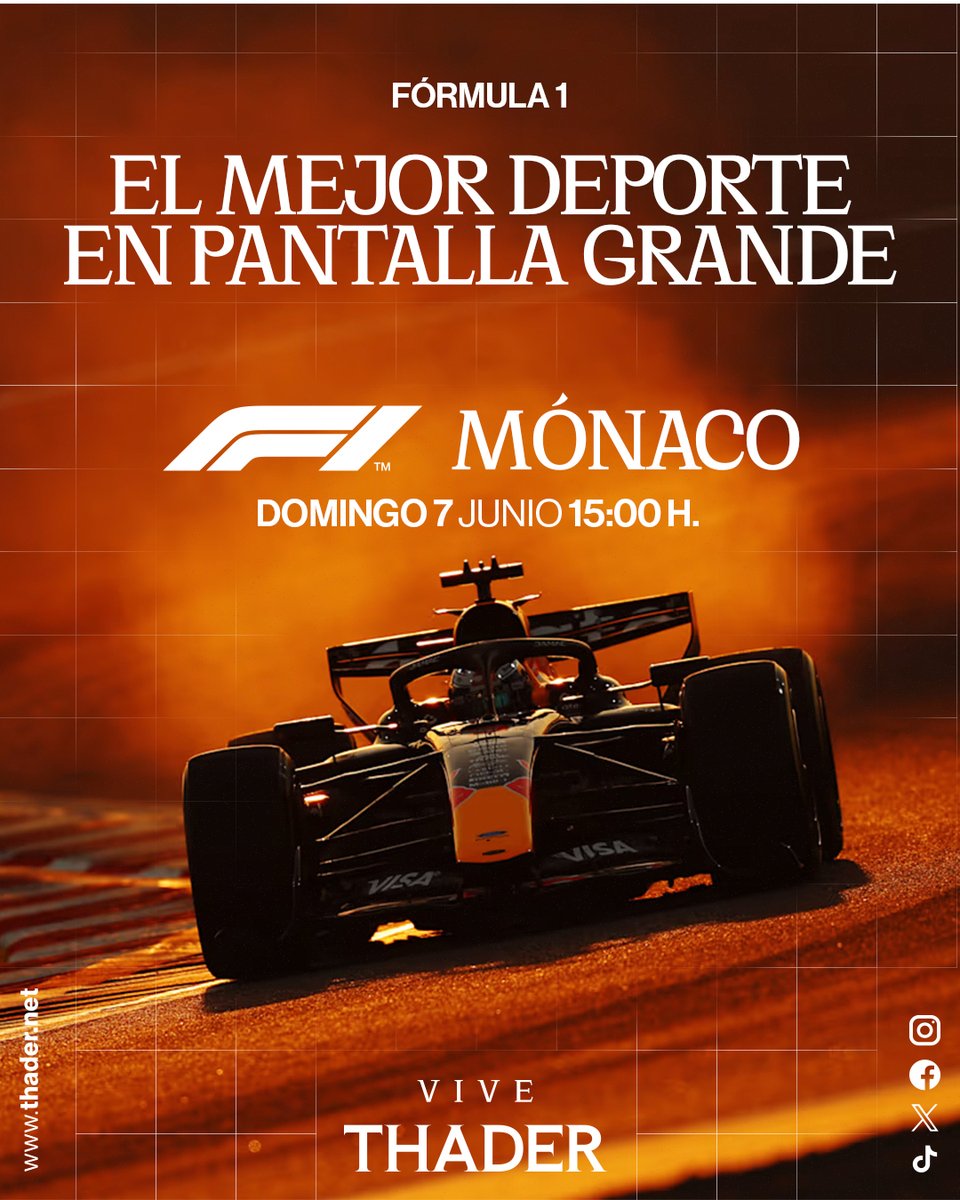 CCTHADER's tweet photo. 🏎️ Las calles más famosas del automovilismo vuelven a decidir una de las carreras más especiales del año. 

En esta edición, McLaren celebra su GP número 1.000 en Mónaco, una de las citas más icónicas de su historia.

📅 Domingo 7 de junio
🕒 15:00 h
📍 Pantalla gigante de Thader https://t.co/iyoQyRkyOl