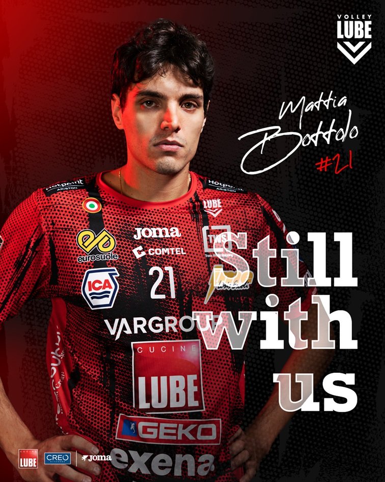 VolleyLube's tweet photo. 🤝 Da scommessa vincente a bandiera biancorossa nel percorso alla Lube. Mattia Bottolo prolunga il suo contratto fino al 2029
🎙️ L'atleta: "Mi sento un punto di riferimento, voglio vincere qui!"
#esserelube #cucinelube #creokitchens
https://t.co/wfC31DB4Ht https://t.co/pA96LGFFSi