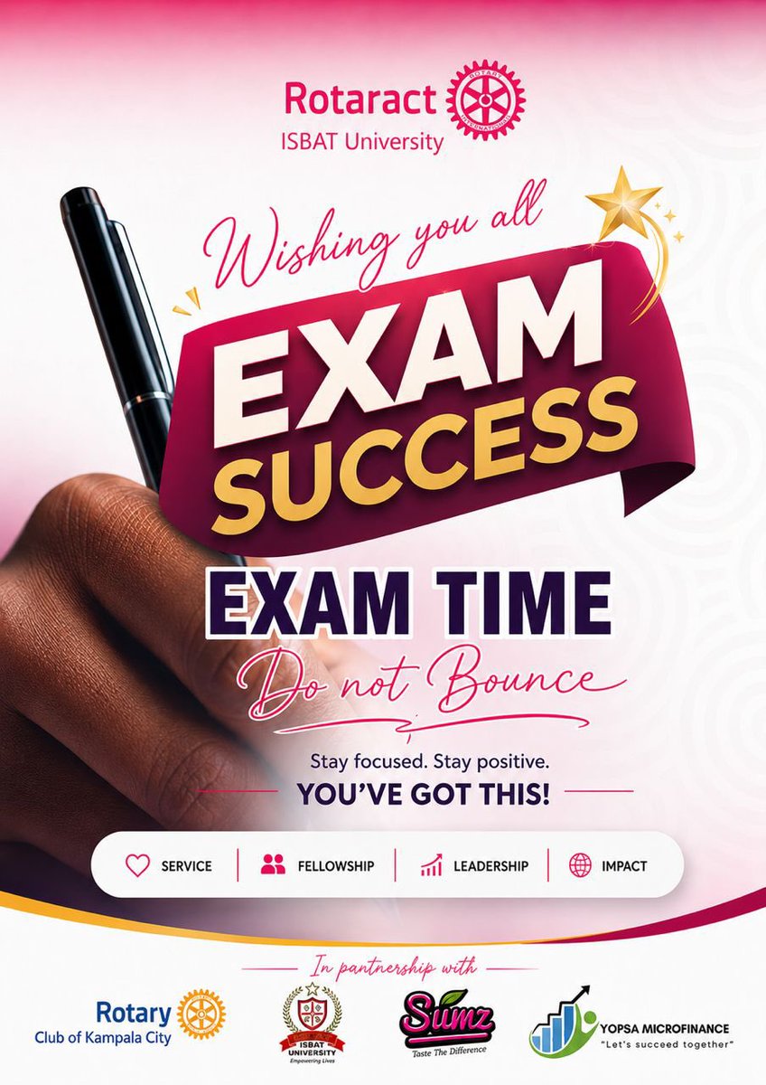 IsbatRotaractCl's tweet photo. Wishing you success in the upcoming exams 😌 https://t.co/xxOA4lnn9w