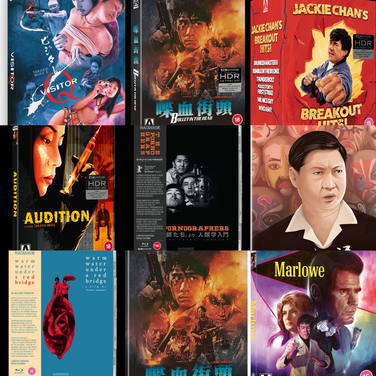 Terracotta_Dist's tweet photo. Welcome to June! These will be arriving at yours if you've preordered. A mix of genres and decades to suit different tastes.

You can still order these on the #terracottastore:

https://t.co/IgrLEQs5C0

#asiancinema #moviecollection #filmcollection #bluraycollection https://t.co/Lfe2Xax6WC