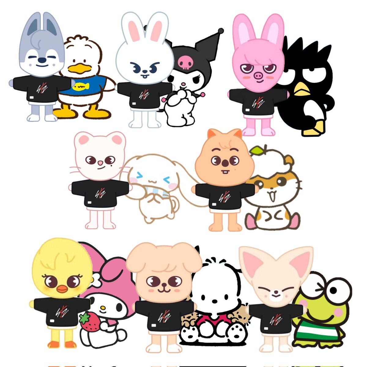 Gusstaxt's tweet photo. GENTE EU NÃO ESTOU ACREDITANDI NESSE COLLAB DOS SKZOO COM OS SANRIO 😭😭 https://t.co/Mii52nrDGU