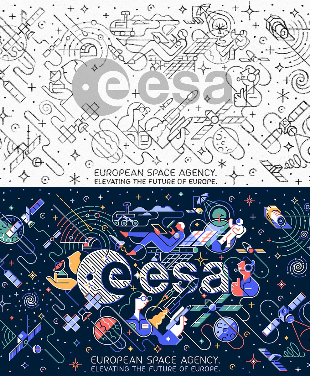 Arrojo_dibuja's tweet photo. 💫🚀🪐🛰️👨‍🚀 New project on @Behance! Illustration for @esa, the European Space Agency:  https://t.co/8sCYFDUBIh

#illustration #draw #vector #sketch #lineart #space https://t.co/8Ux4wlozMr