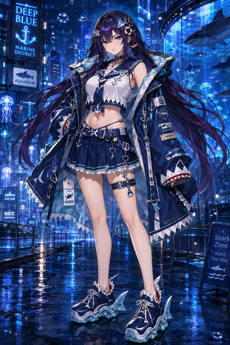 KS_652's tweet photo. 球体さんのプロンプトお借りしま

なんか自分のは背景がサイバー未来都市になった
可愛く健康的な肌見せって感じでかわいい

あと着せる女の子によって同じカッコでも結果の雰囲気は割と違ってくるの面白かった
なおポン出しだと、髪長い場合パーカを貫通するみたい https://t.co/Kn17JiTN8W
