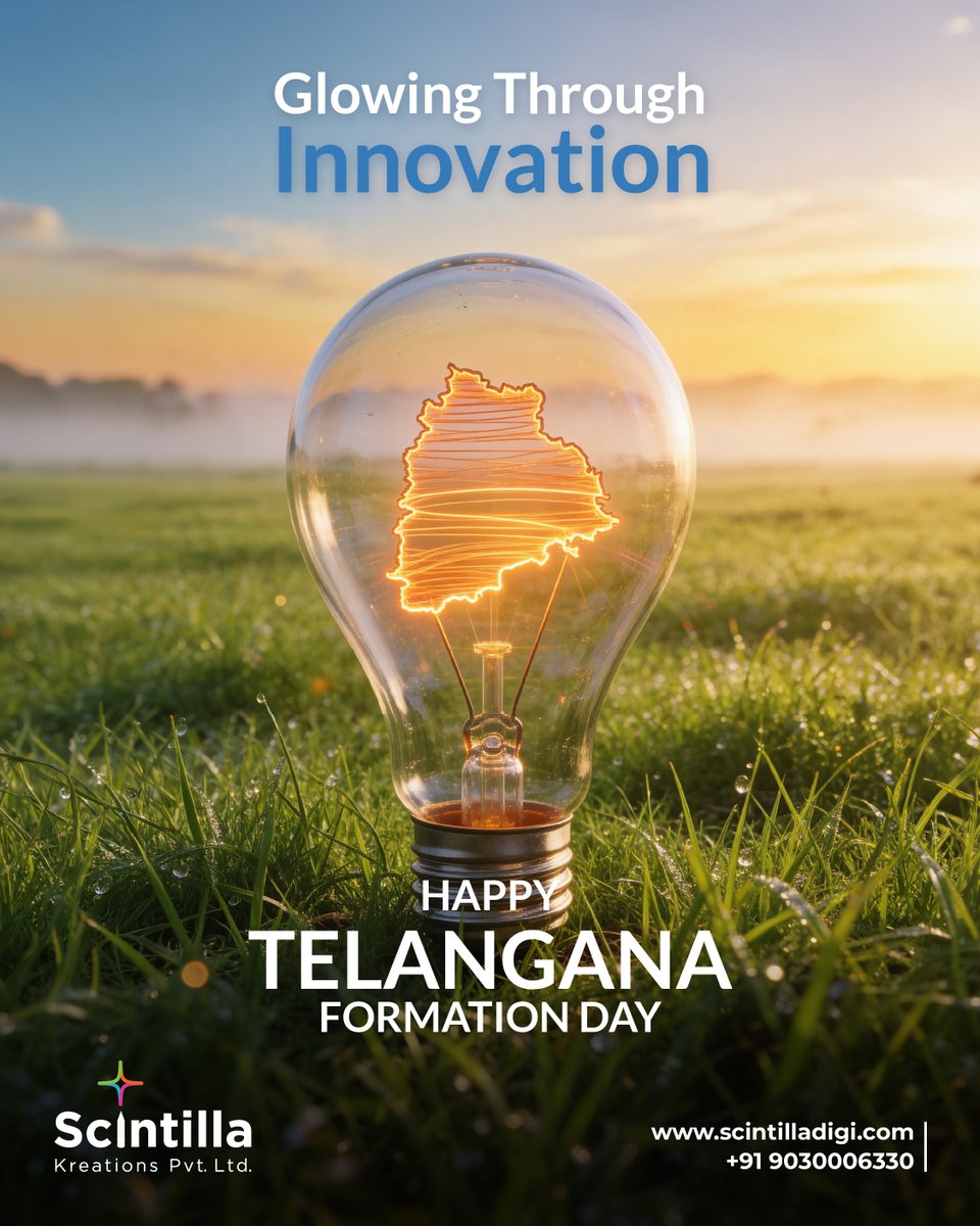 ScintillaADs's tweet photo. ๐ก Innovation fuels progress. Creativity drives the future.
Proud to celebrate Telangana's journey of growth, vision, and endless possibilities.
โจ Happy Telangana Formation Day.
#TelanganaFormationDay #GrowingThroughInnovation #ScintillaKreations https://t.co/XzKRiJ076q