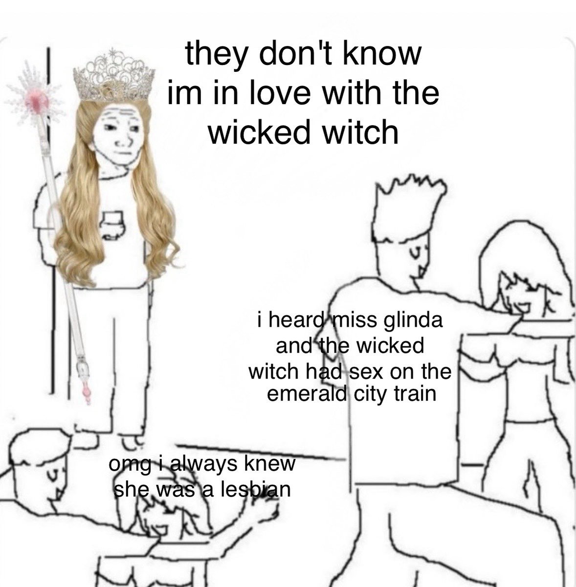 agsmysweetener's tweet photo. you might not be fooling anyone actually miss glinda the gay, happy pride month tho https://t.co/UamJK6r1GJ