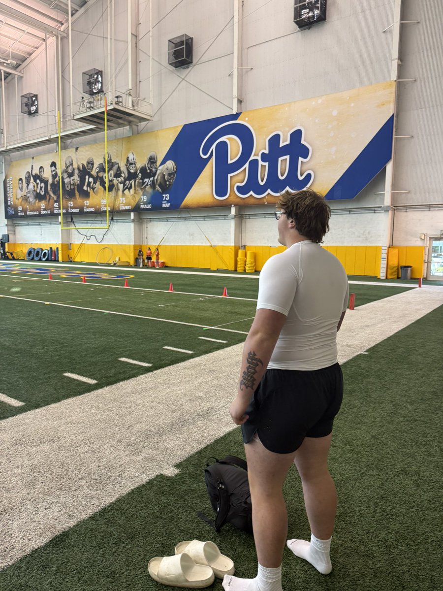 WolfThad67's tweet photo. Had a great time at the @Pitt_FB camp and got to execute and compete! Thank you coach @CoachDarveau for giving me great teaching lessons! 
#trainwithapurpose
@ddstokes124 https://t.co/NLknEDFz5u