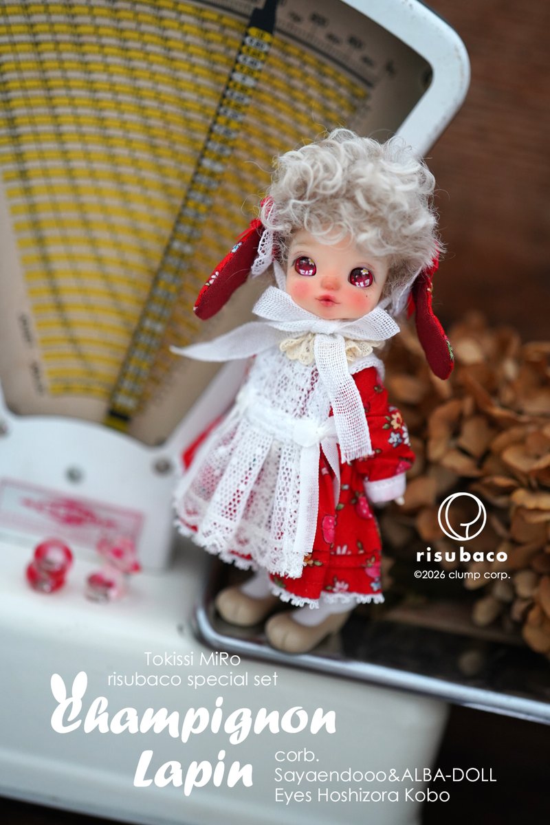 risubaco's tweet photo. Tokissi "MiRo"
Special Set “Champignon Lapin”
数量限定品
Strawberry Set

Outfit @sayaendoo000 
Shoes @albadoll227 
Eyes @hoshizorakoubou 
Wig @Colors_DW 
※Wigはセットに含まれません。単品にてご購入いただけます。

本日（6/1）21:00頃~受注開始いたします🍄

#Tokissi
#MiRo_Tokissi
#risubaco