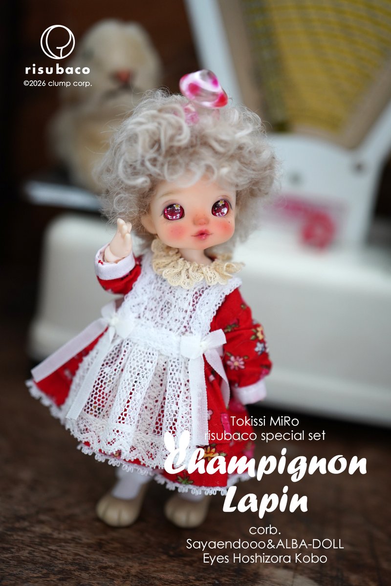 risubaco's tweet photo. Tokissi "MiRo"
Special Set “Champignon Lapin”
数量限定品
Strawberry Set

Outfit @sayaendoo000 
Shoes @albadoll227 
Eyes @hoshizorakoubou 
Wig @Colors_DW 
※Wigはセットに含まれません。単品にてご購入いただけます。

本日（6/1）21:00頃~受注開始いたします🍄

#Tokissi
#MiRo_Tokissi
#risubaco