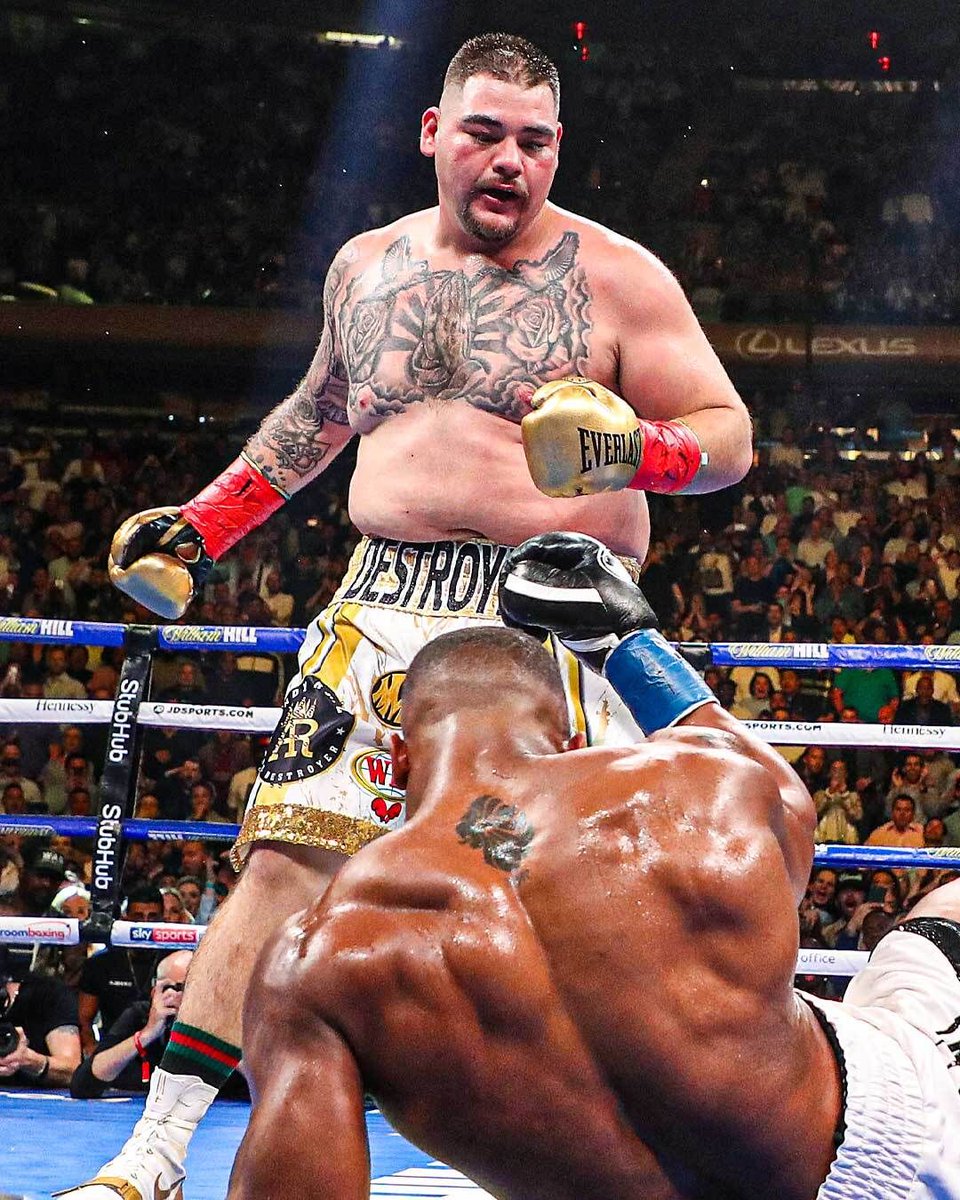 BoxingNewsED's tweet photo. Andy Ruiz Jr scored one of the biggest upsets of the modern era #OnThisDay in 2019, as he dropped Anthony Joshua four times en route to a seventh round TKO win to become the unified heavyweight world champion. https://t.co/vkcLZGSVfZ