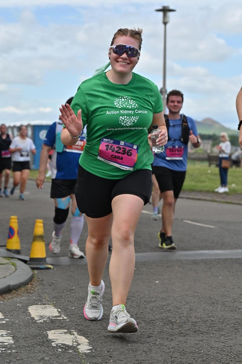 ACTION4KC's tweet photo. Well done Cara for completing two marathons in a month, we think you are amazing! Cara completed the London Marathon and Edinburgh Marathon to mark the 10 year anniversary in memory of her beloved dad David.  
Please read more about Cara: https://t.co/90EGO8gn1c #kidneycancer https://t.co/HHcY1JYi4k