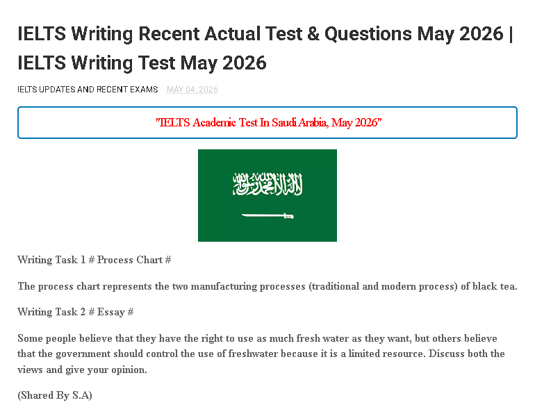 ielts_iuare's tweet photo. IELTS Exam Academic Writing Test, May 2026, Saudi Arabia
Click Here For More Writing Tests - https://t.co/KaAglJ2DTy
#IELTS #writing #ielts_writing #recent_ielts_exam #ieltswritingpractice #ieltswritingtests #ieltswritingtask2 https://t.co/ZmULQ3uvKD