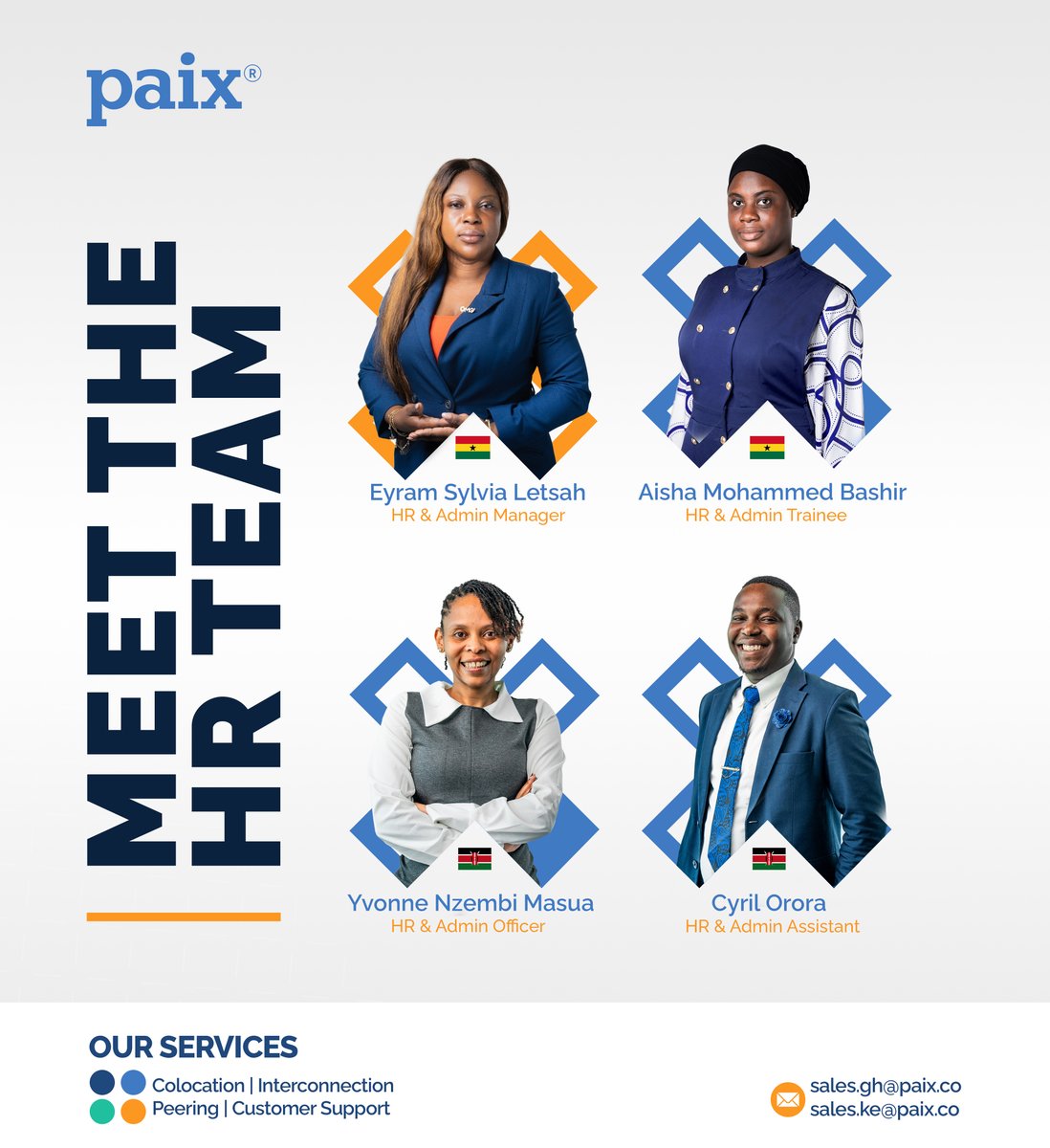 PAIXDataCentres's tweet photo. Our Meet the Team series shines a spotlight on the talented individuals who contribute their expertise and dedication to delivering world-class data centre services across Africa.
For starters, meet the PAIX HR Team! 
#paixdatacentres #teamspirit https://t.co/qS3So8jBUE