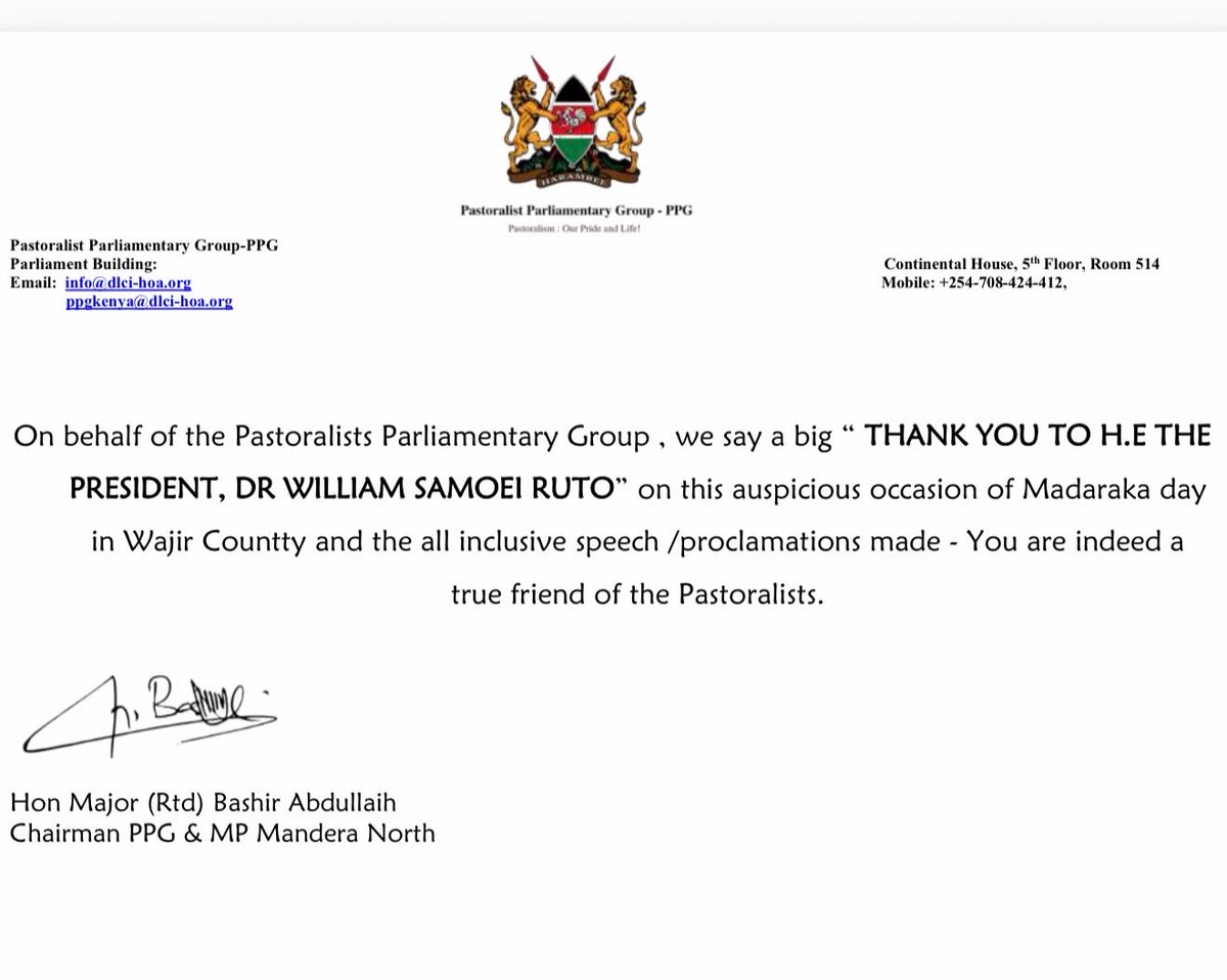BillowKerrow's tweet photo. A big thank you to  @WilliamsRuto from the pastoralists in the North! https://t.co/2VlhnmFneq